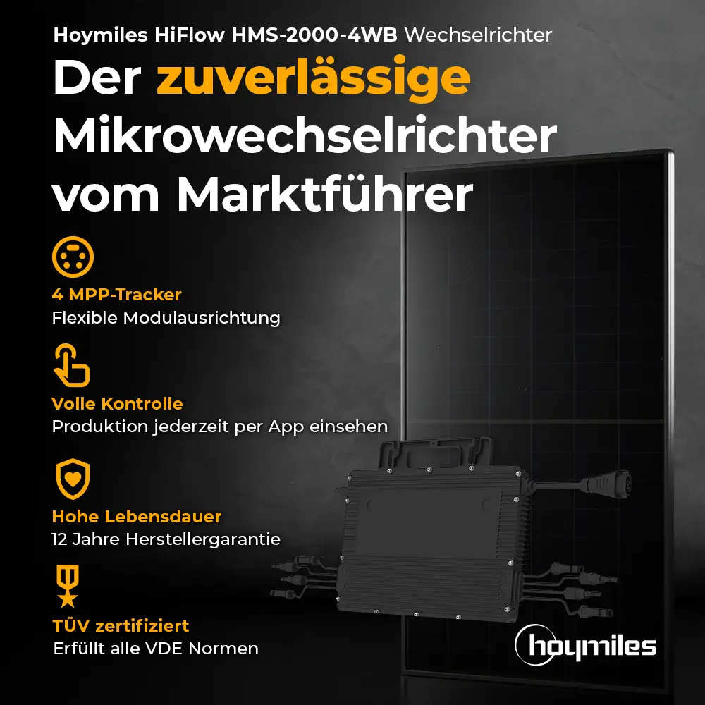 Balkonkraftwerk 1350W mit flexiblen Solarmodulen ohne Speicher - Set - Image 3