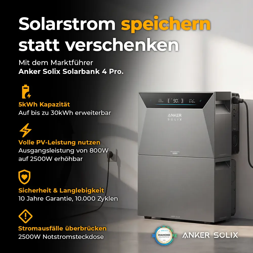 Solarkraftwerk 4000W mit Speicher Anker SOLIX 4 Pro - Set - Image 4